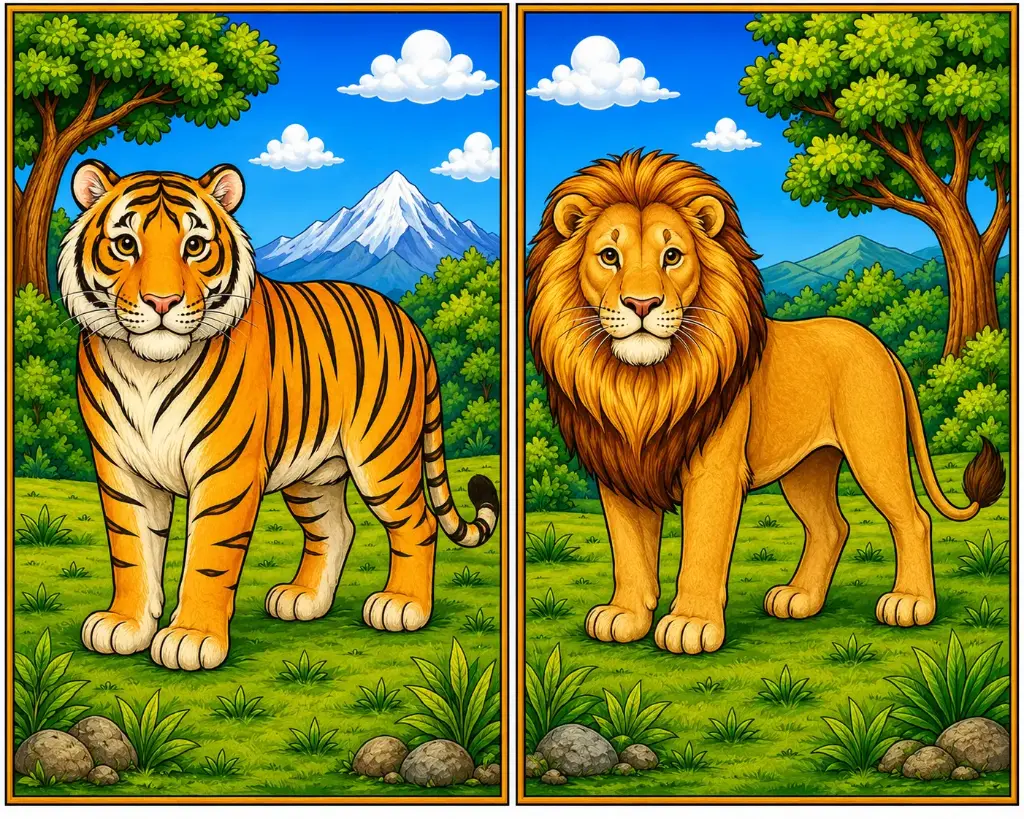 Tiger and Lion kids Canvas painting kit