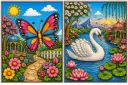 Butterfly and Swan Canvas Painting kit