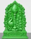 Om Muruga VELUM MAYILUM - RELIEF MODEL - SHINY GREEN