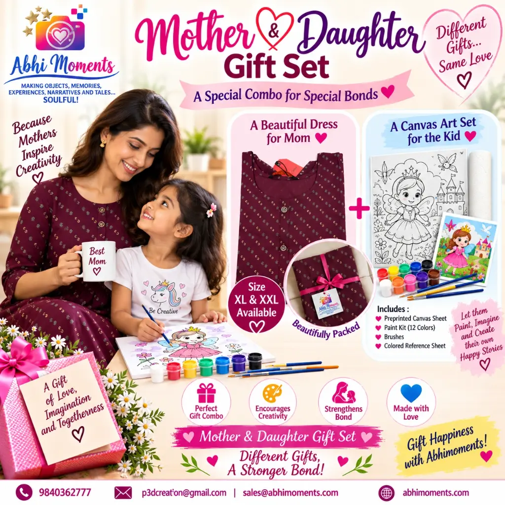 MOM and KID - GIFT SET  - MAROON - XL 
