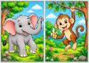 Elephant and Monkey kids Canvas painting kit