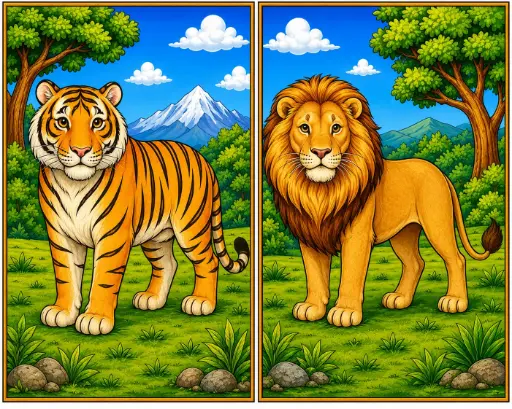 Tiger and Lion kids Canvas painting kit