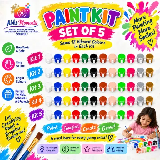 Vibrant Color Painting Set - 12 Colors ( set of 5) 