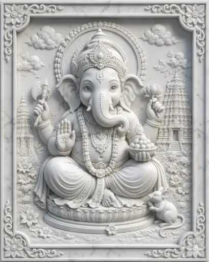 Lord Vinayaga Image 3d Printed Relief Model