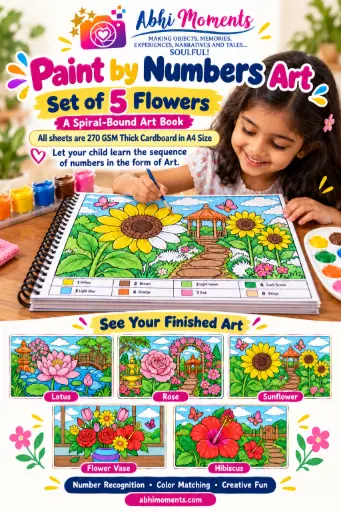 Paint by Numbers – Floral Collection | Set of 5 THICK CARDBOARDS 